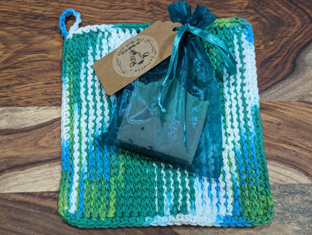 Hand crotchet cotton dish/washcloth soap bundle