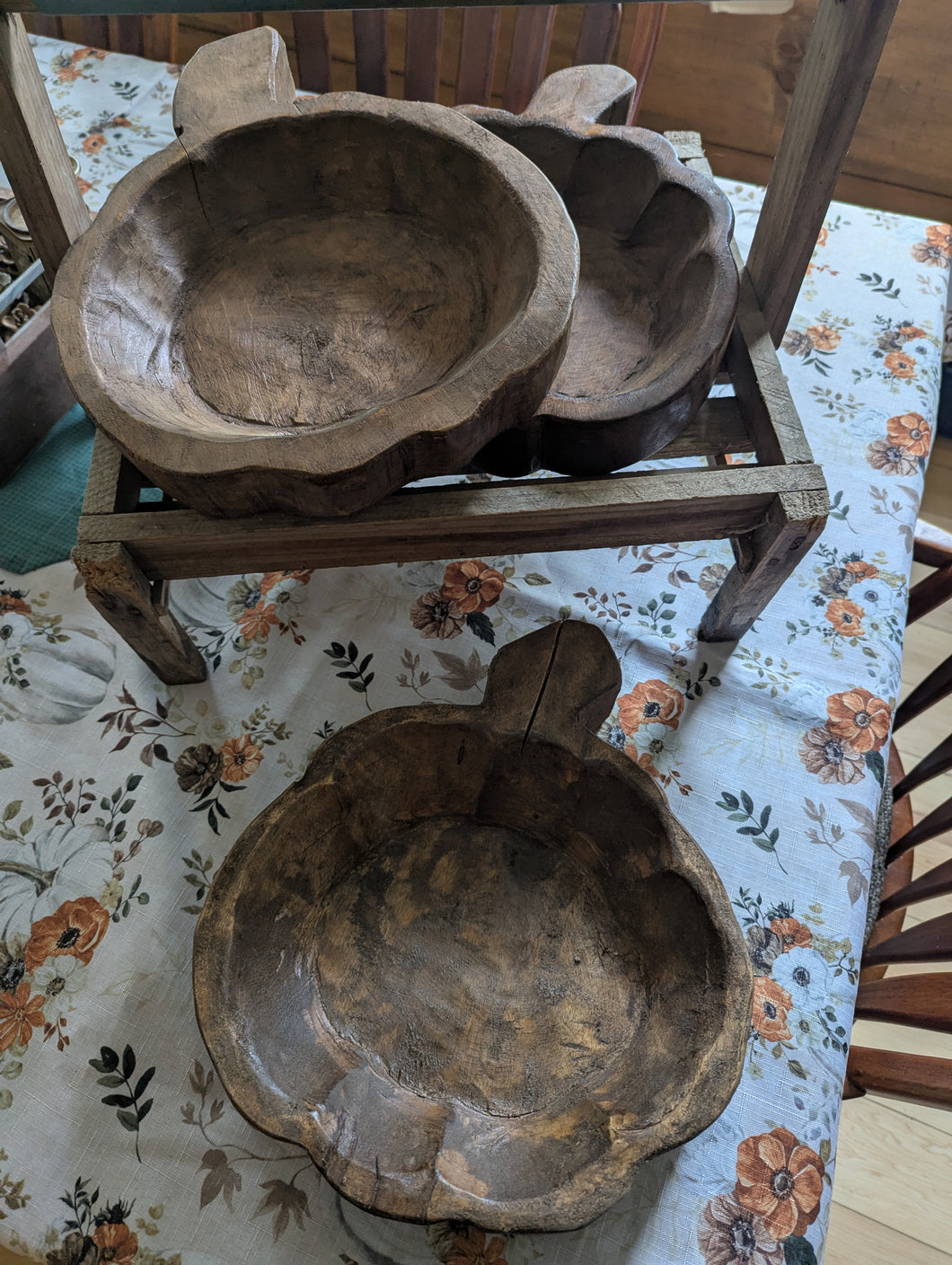 *SALE* Large Waxed Farmhouse Pumpkin Dough Bowl