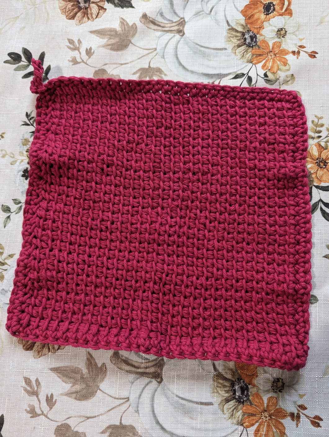 Hand crotchet cotton dish/washcloth.